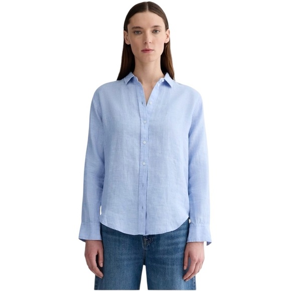 Everlane The Must-Have Button Down Shirt in Linen Light Blue Size 6 #1634 - Picture 1 of 6